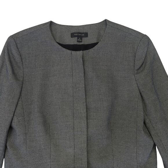 Ann Taylor Collarless Blazer Jacket Button Front Military Women's Size 10 Gray - Picture 3 of 9